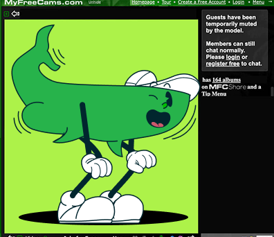 Whale twerking in a camroom