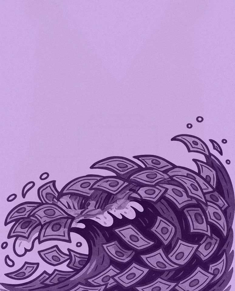 Background wave in cash