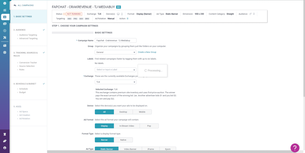 Traffic Junky Tutorial step 1