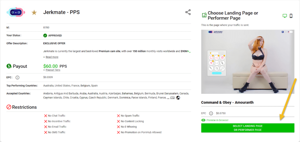 How to promote Jerkmate Performers