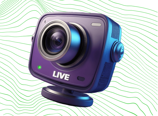 Cam icon with wavy background