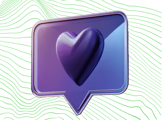Dating bubble icon with wavy background