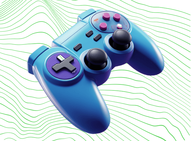 Gaming icon with wavy background
